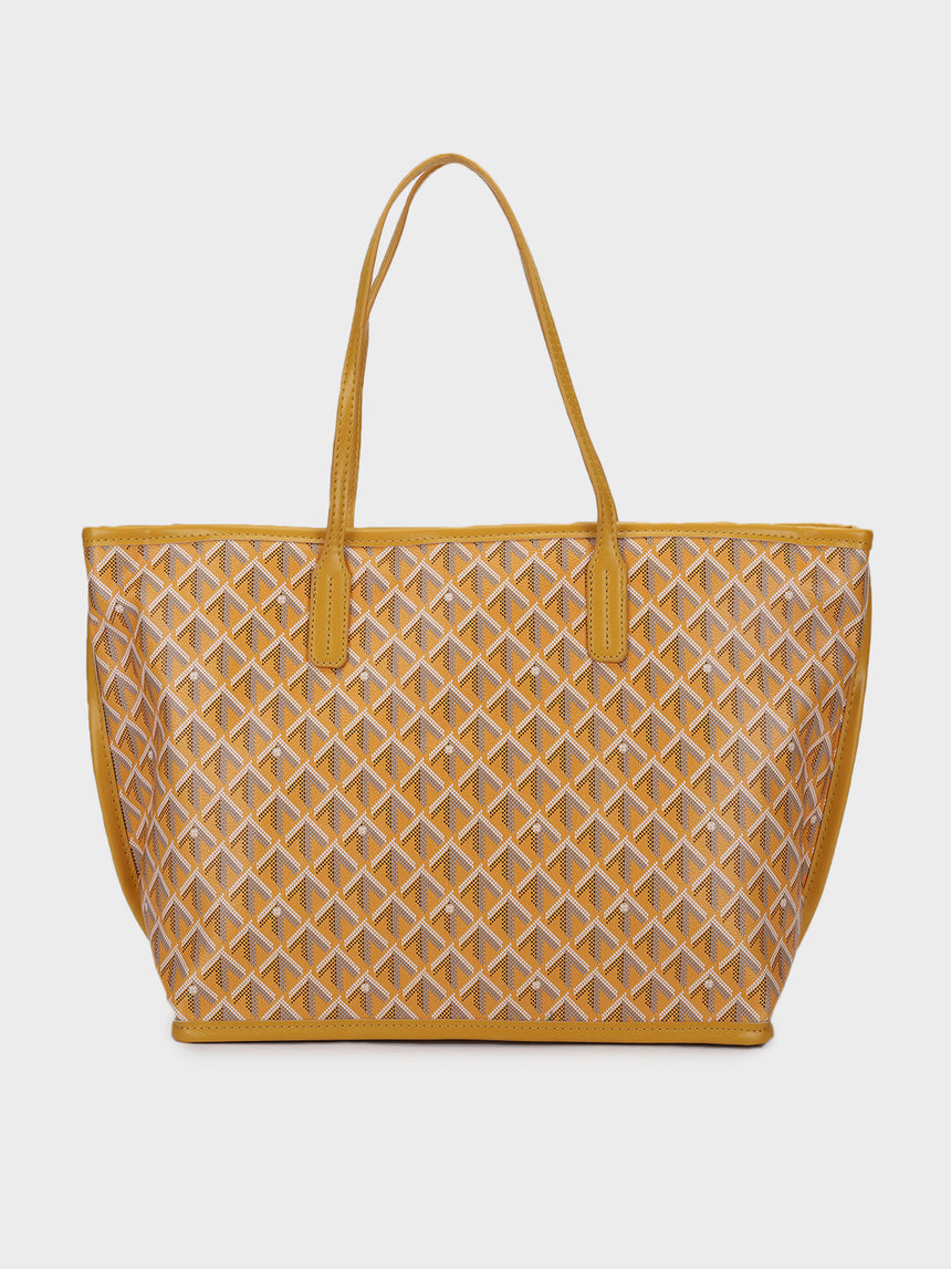 Yara Yellow Tote Bag With Pouch