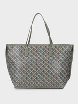 Yara Grey Tote Bag With Pouch