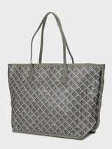 Yara Grey Tote Bag With Pouch