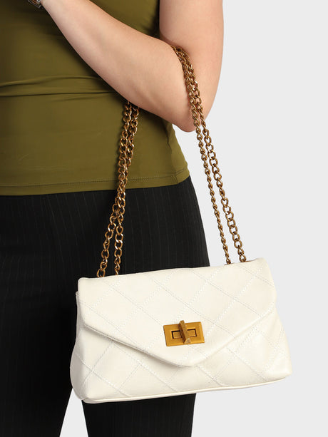 Elisa White Sling Bag