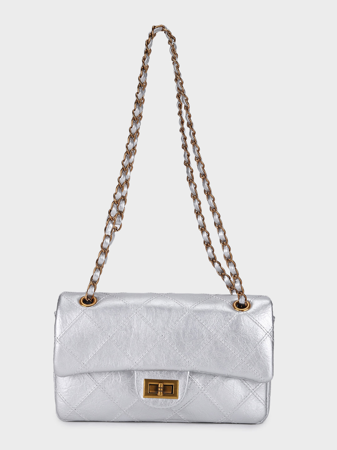 Elisa Silver Sling Bag Twist Lock Party Style – Miniwesst