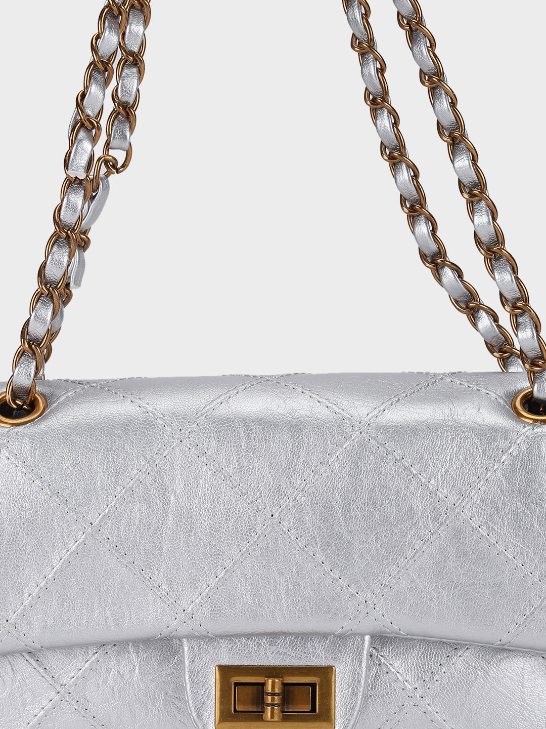 Elisa Silver Sling Bag Twist Lock Party Style – Miniwesst