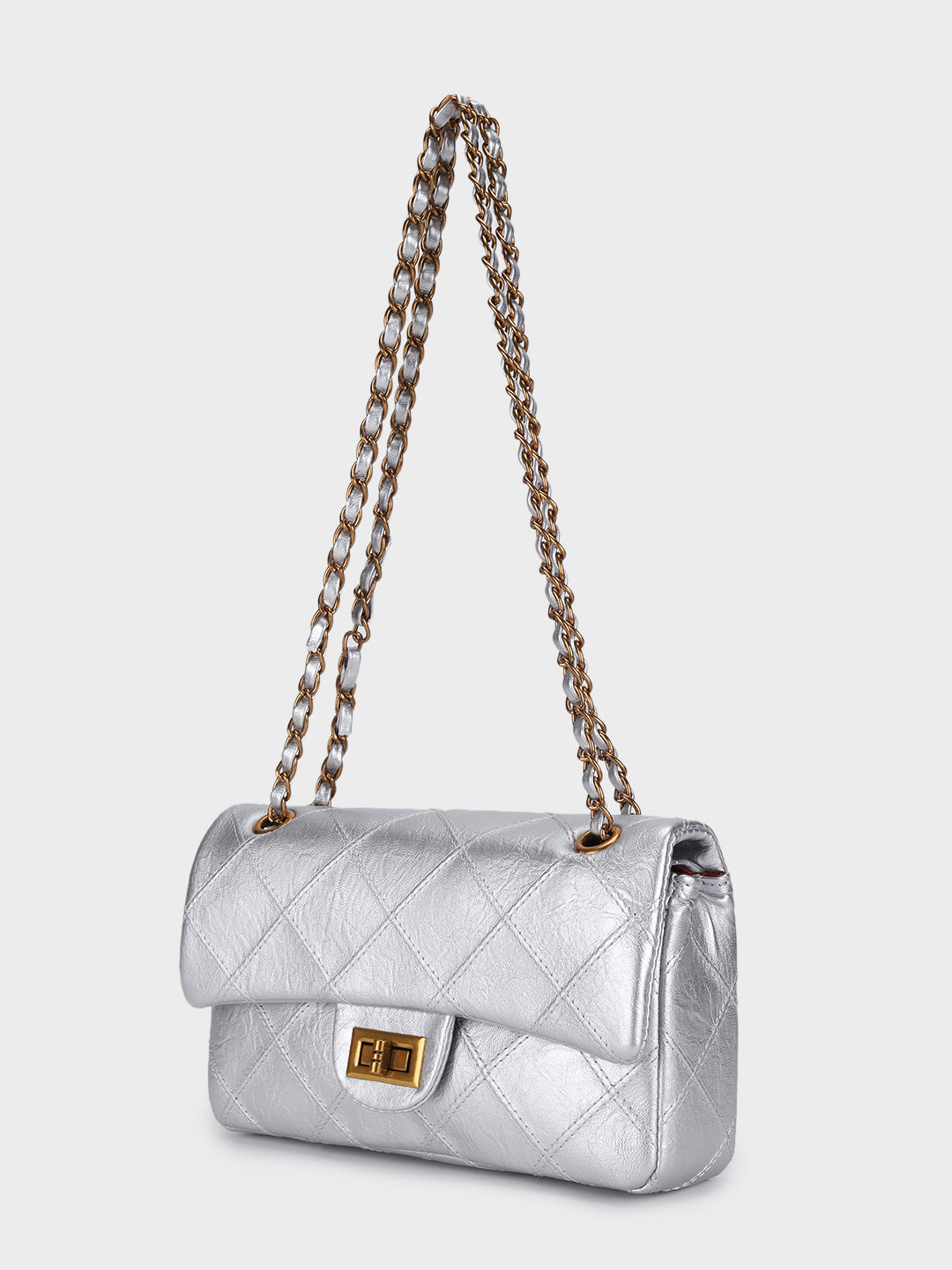 Elisa Silver Sling Bag Twist Lock Party Style – Miniwesst