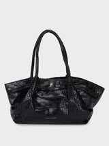 Hana Black Croco Totebag