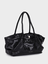 Hana Black Croco Totebag