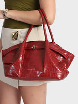 Hana Red Croco Totebag