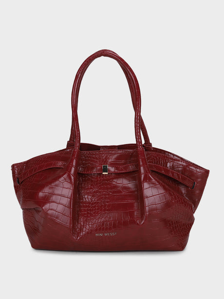 Hana Red Croco Totebag