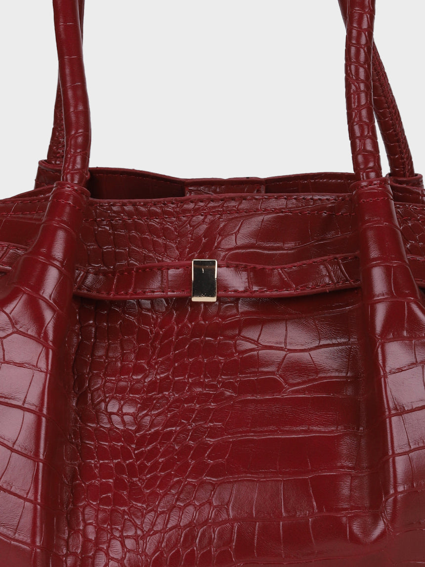 Hana Red Croco Totebag