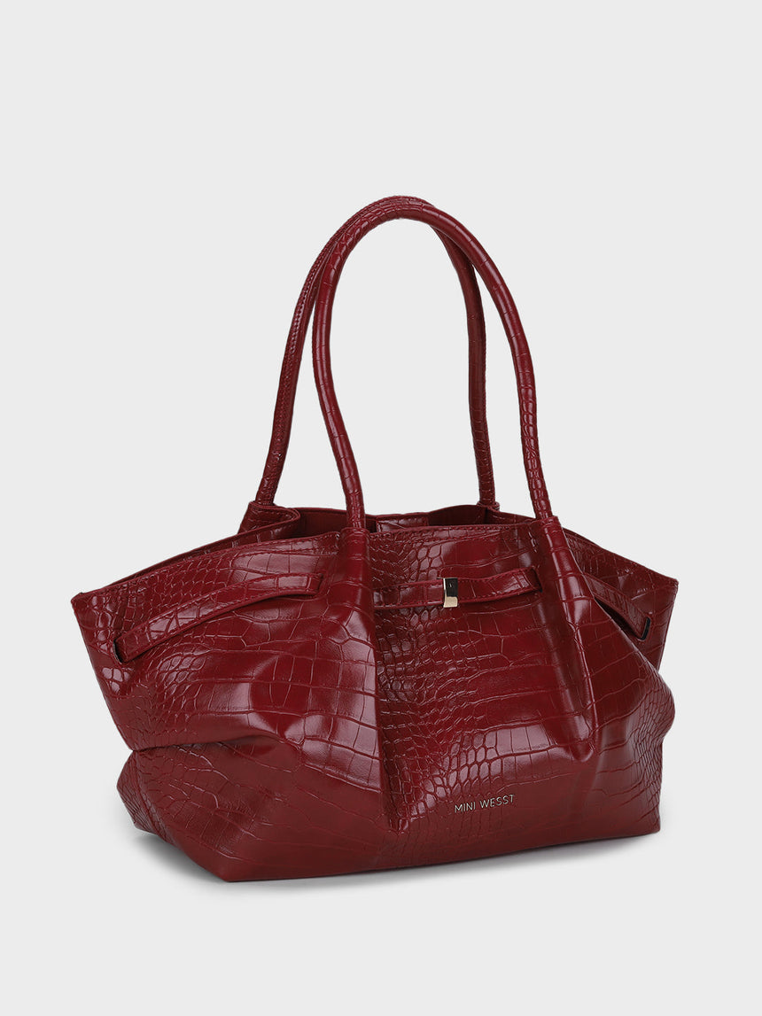 Hana Red Croco Totebag
