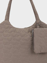 Hearts Beige Dora Totebag With Pouch