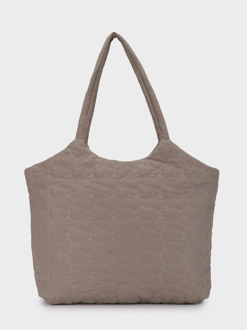 Hearts Beige Dora Totebag With Pouch