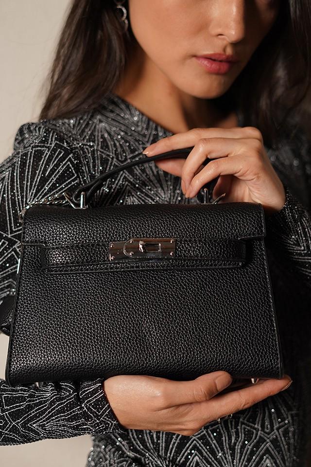 Luna Black Birk Sling Bag With Charm