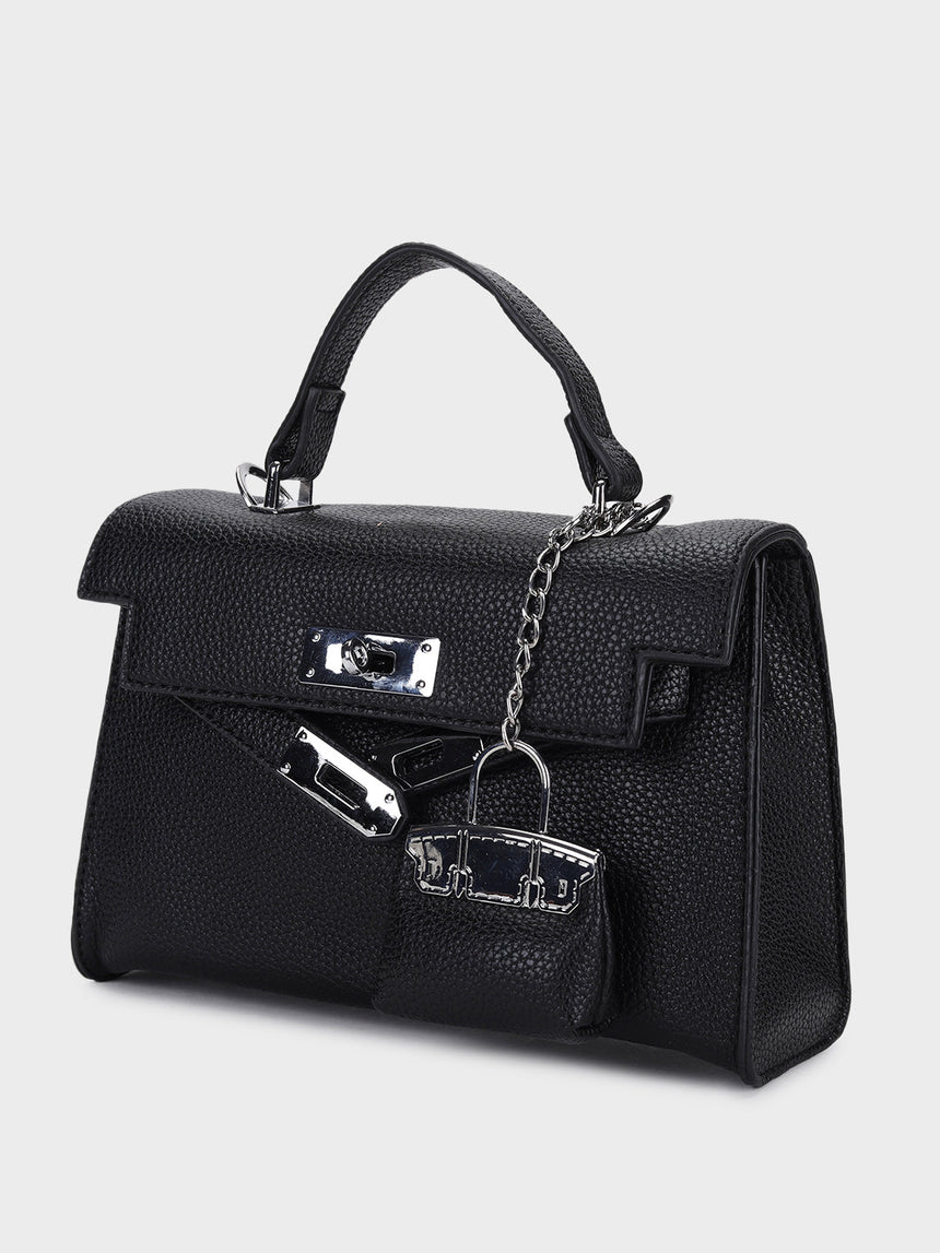 Luna Black Birk Sling Bag With Charm