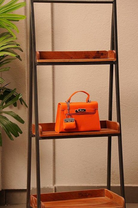 Luna Orange Birk Sling Bag With Charm