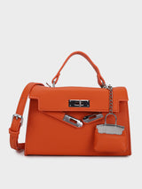 Luna Orange Birk Sling Bag With Charm