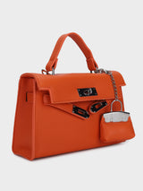 Luna Orange Birk Sling Bag With Charm