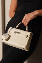 Luna White Birk Sling Bag With Charm
