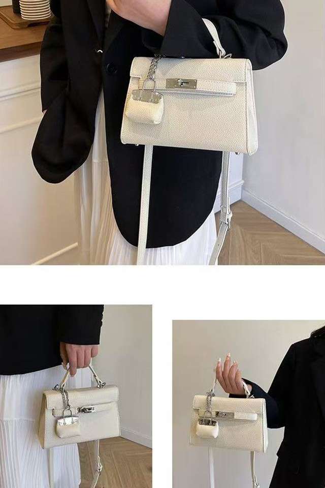 Luna White Birk Sling Bag With Charm