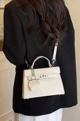 Luna White Birk Sling Bag With Charm