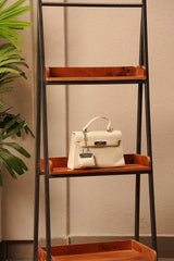 Luna White Birk Sling Bag With Charm