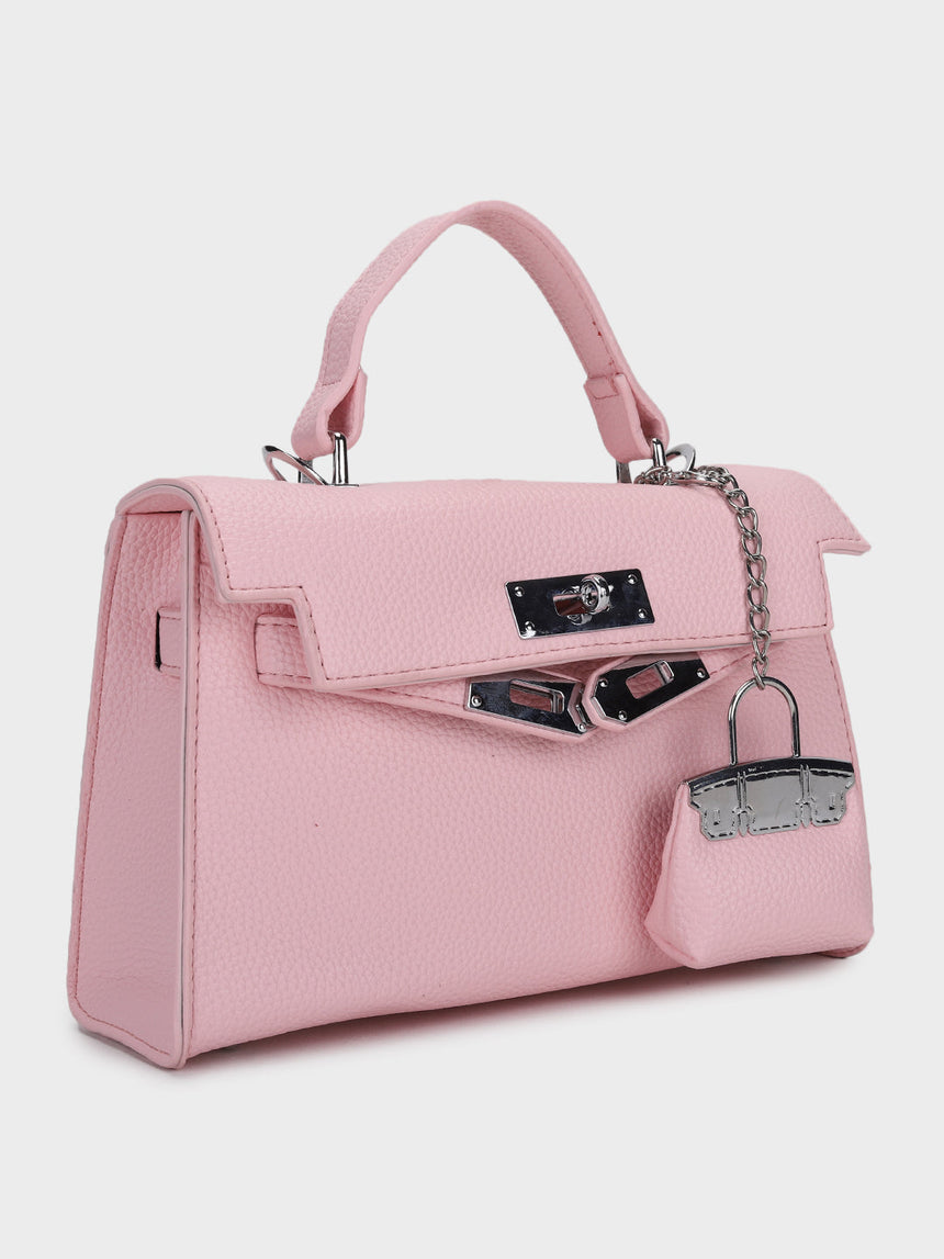 Luna Pink Birk Sling Bag With Charm