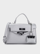 Luna Silver Birk Sling Bag With Charm