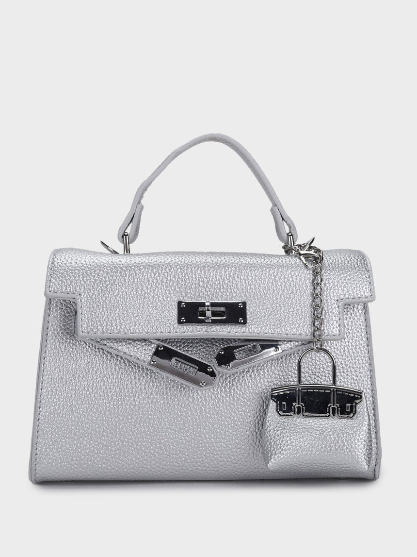 Luna Silver Birk Sling Bag With Charm