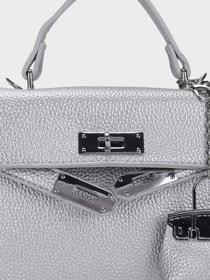 Luna Silver Birk Sling Bag With Charm