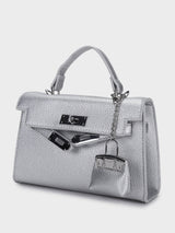 Luna Silver Birk Sling Bag With Charm