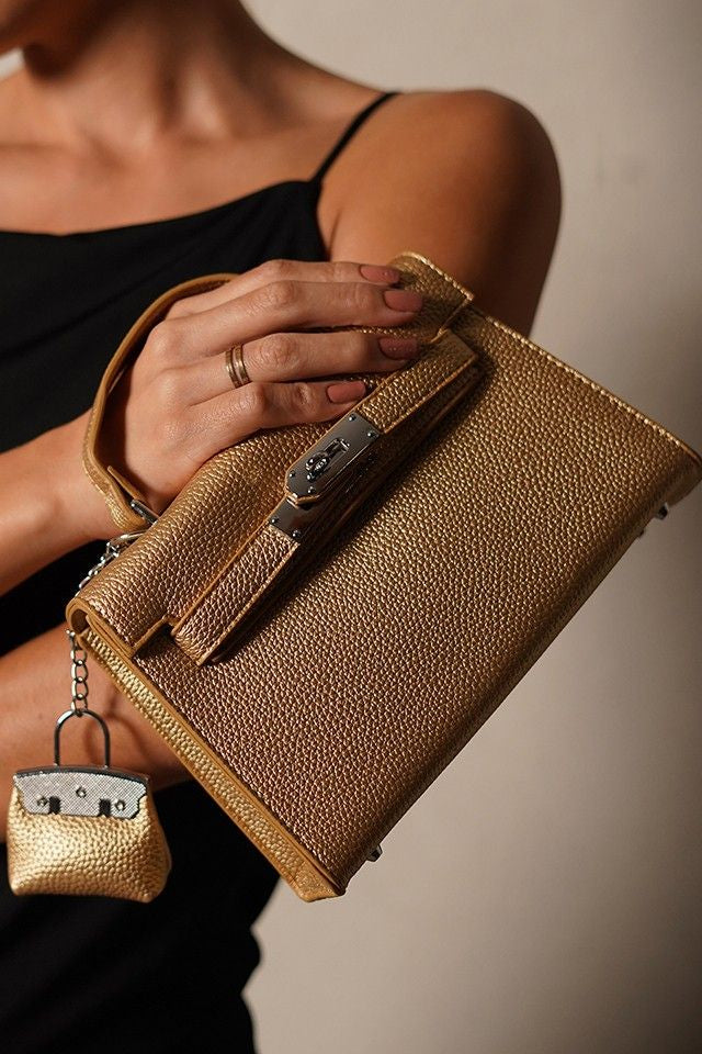 Luna Golden Birk Sling Bag With Charm