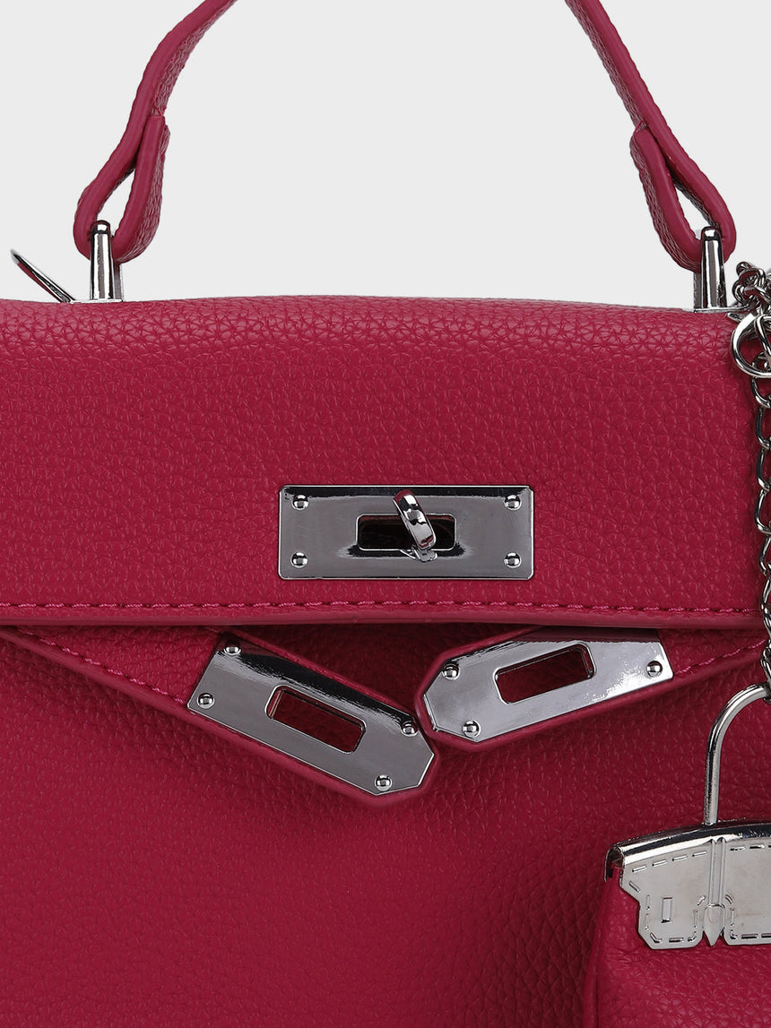 Luna Rose-Red Birk Sling Bag With Charm