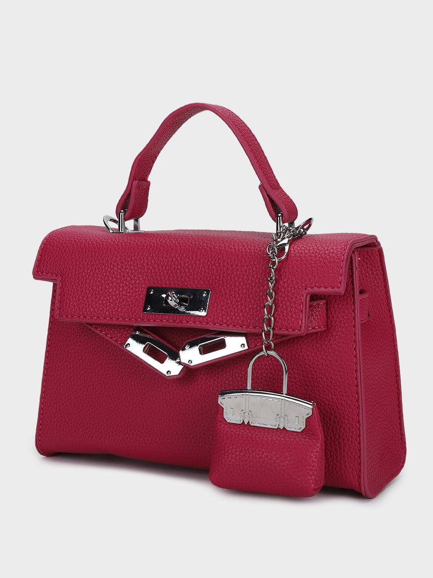 Luna Rose-Red Birk Sling Bag With Charm