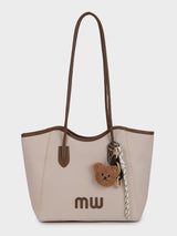 Mw Teds Off-White Tote Bag With Charm