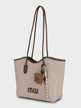 Mw Teds Off-White Tote Bag With Charm