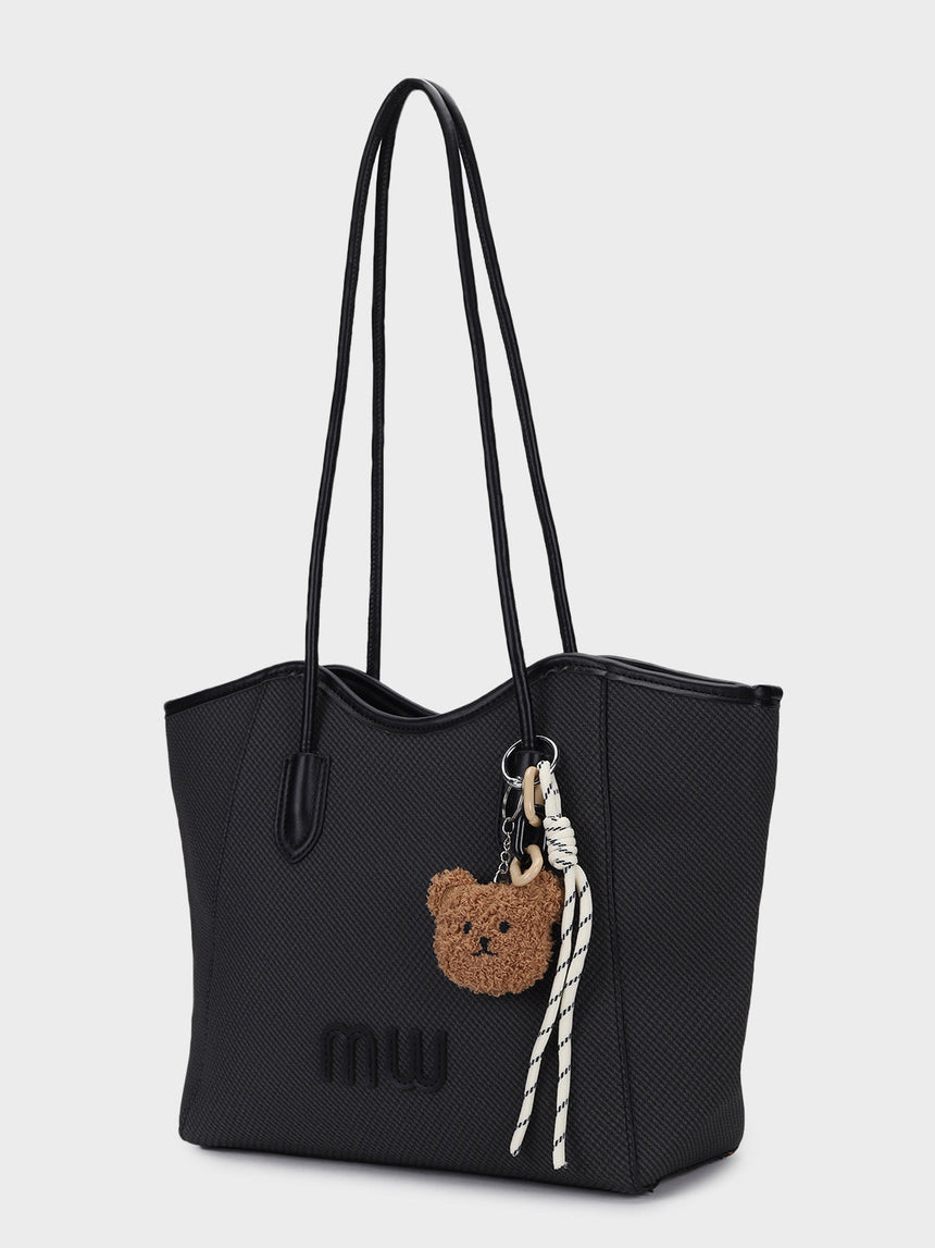 Mw Teds Black Tote Bag With Charm