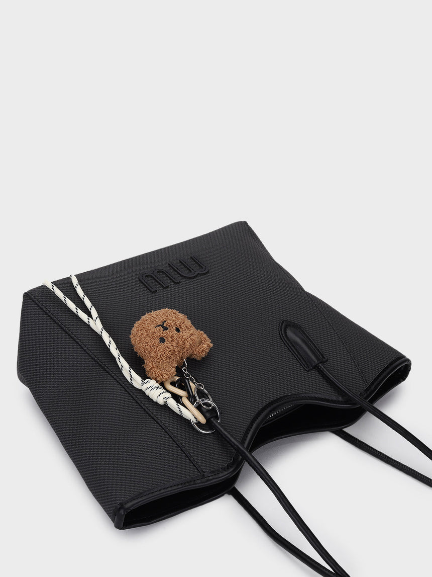 Mw Teds Black Tote Bag With Charm