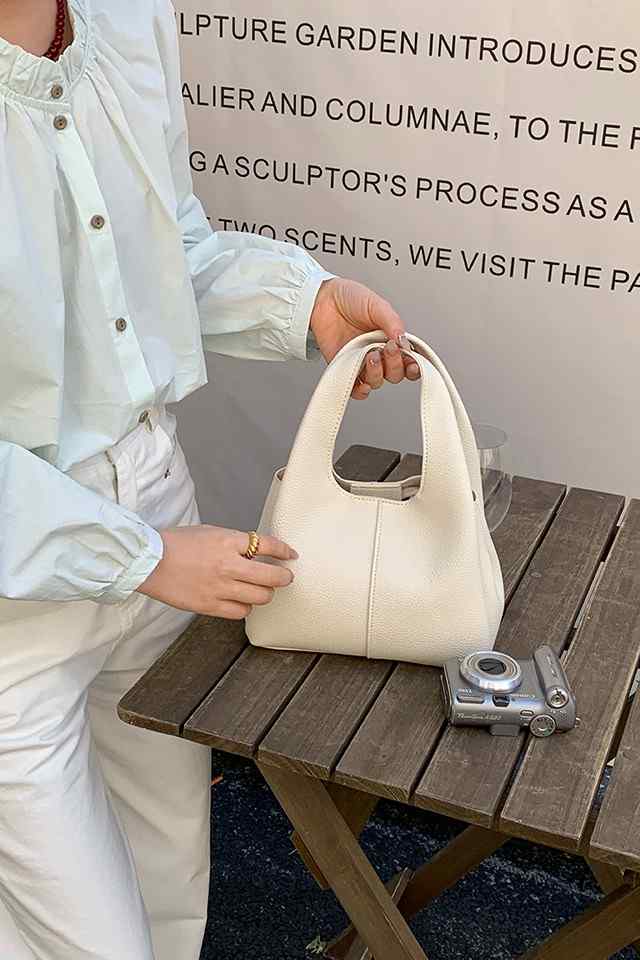 Hilary White Bucket Sling Bag