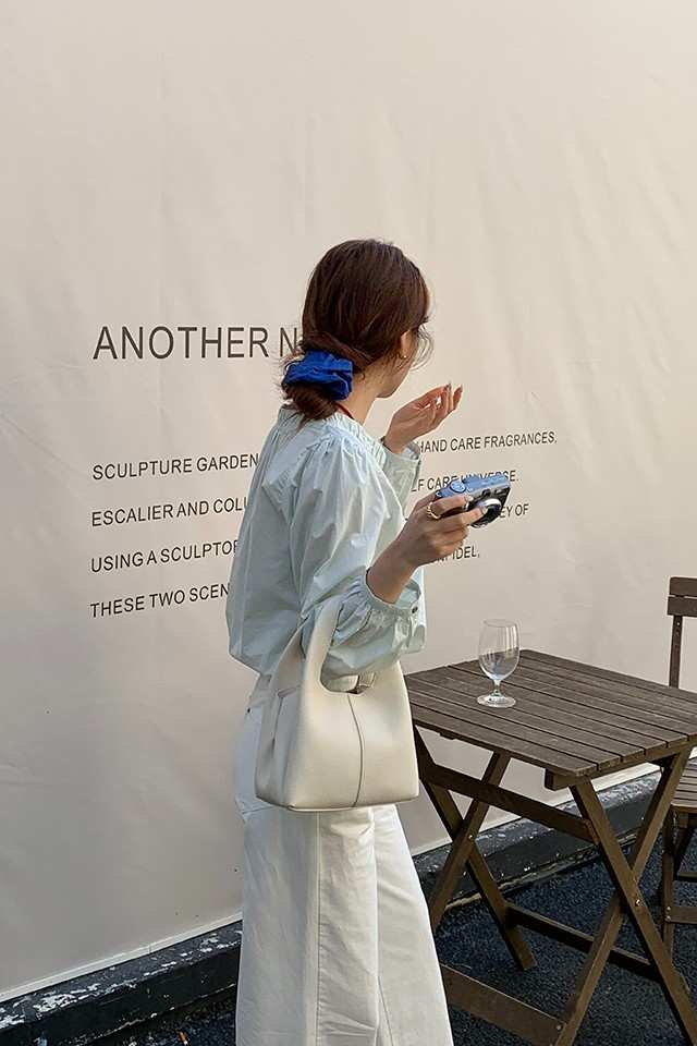 Hilary White Bucket Sling Bag