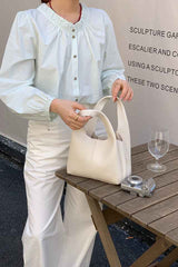 Hilary White Bucket Sling Bag