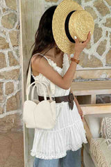 Tulip White Bucket Handbag