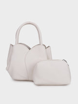 Tulip White Bucket Handbag