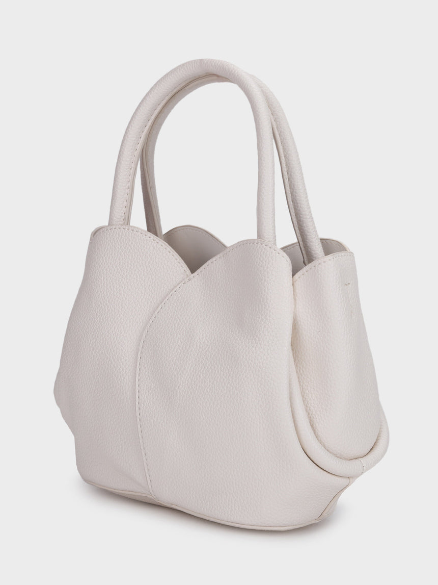 Tulip White Bucket Handbag