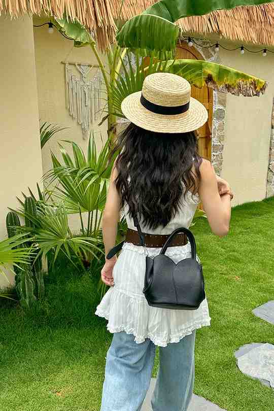 Tulip Black Bucket Handbag