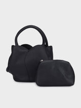 Tulip Black Bucket Handbag