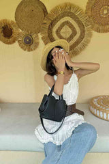 Tulip Black Bucket Handbag