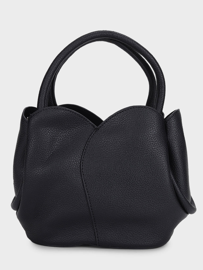 Tulip Black Bucket Handbag