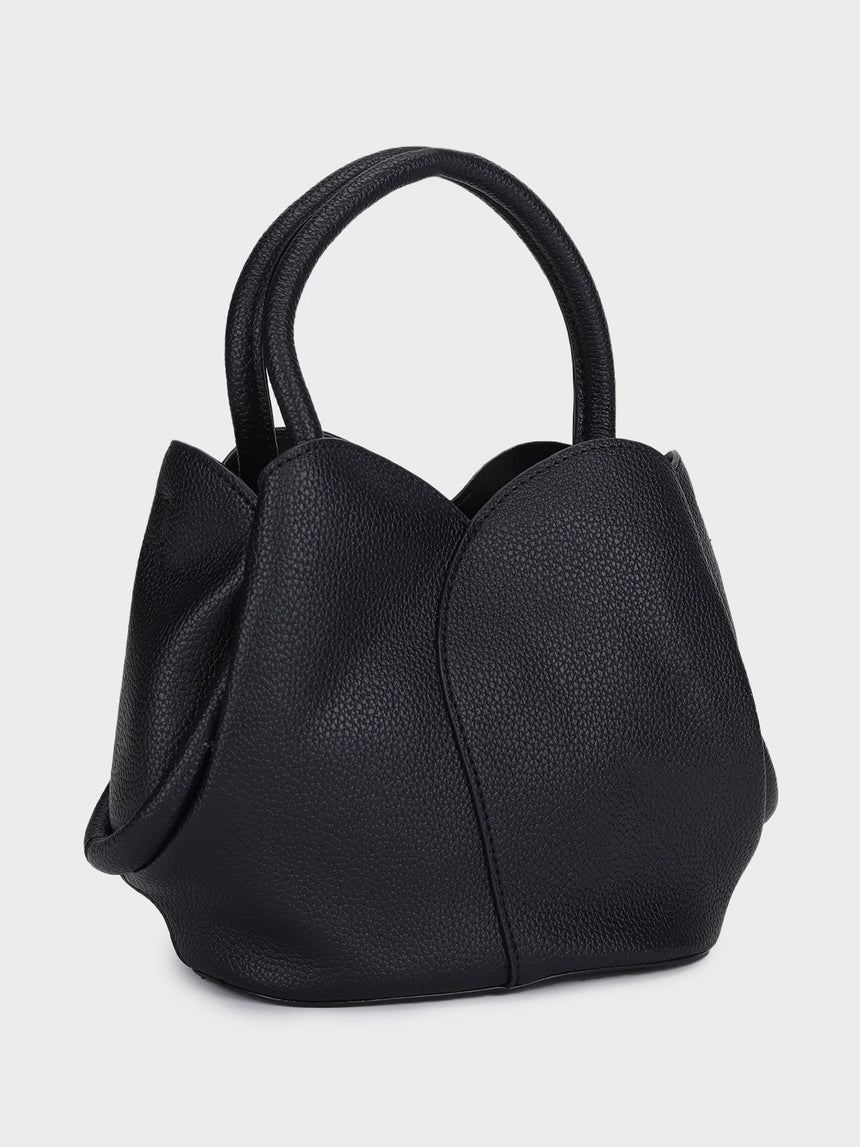 Tulip Black Bucket Handbag