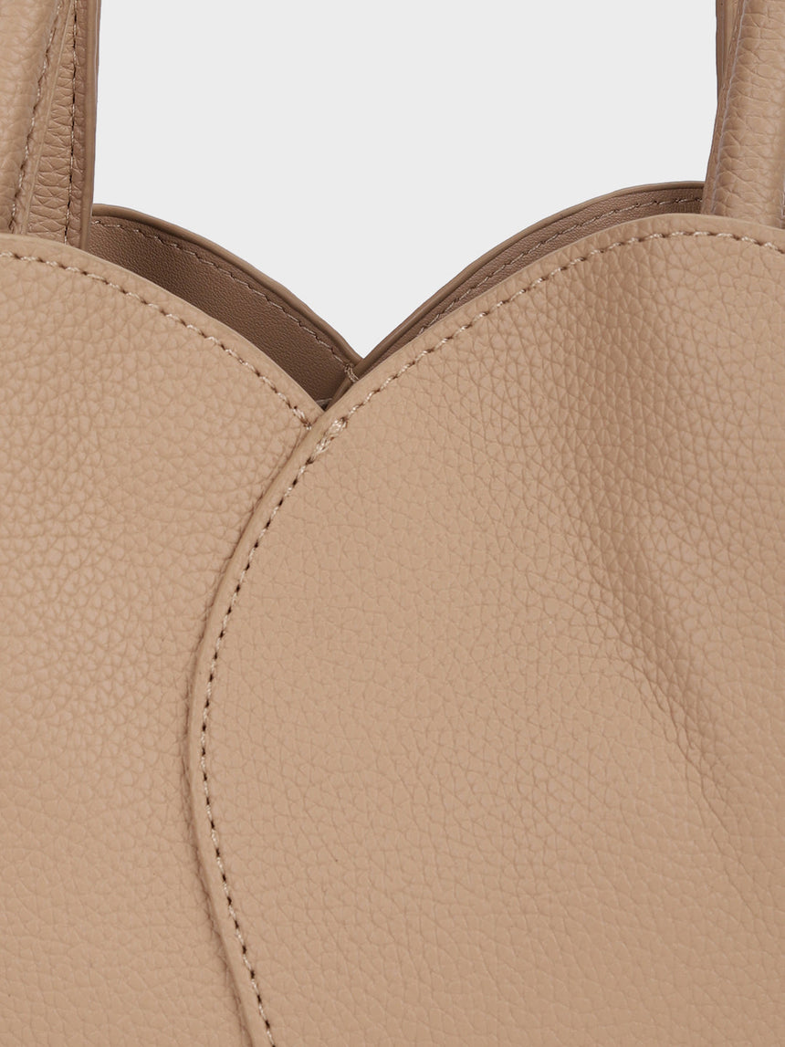 Tulip Beige Bucket Handbag