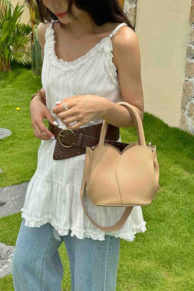 Tulip Beige Bucket Handbag