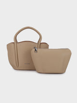 Barbara Beige Bucket Handbag